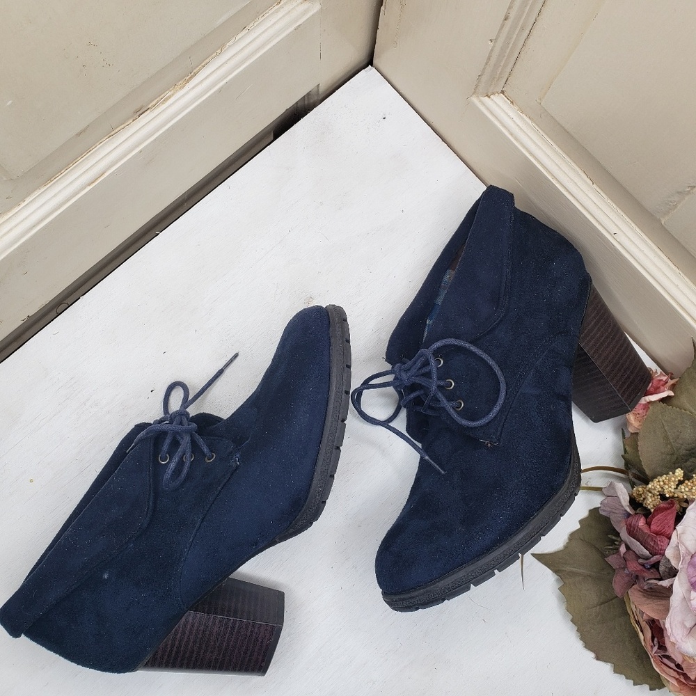 Nine West Blue Lace Up Booties